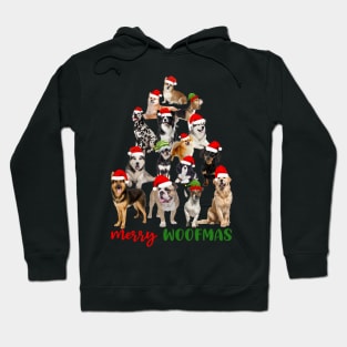 Funny Merry Woofmas Christmas Dog Tree Hoodie